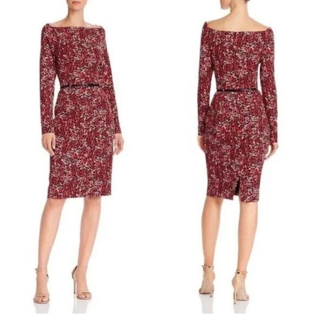 Black Halo Parker Animal Print Sheath Midi Dress  4 / Wild Sorbet NWT